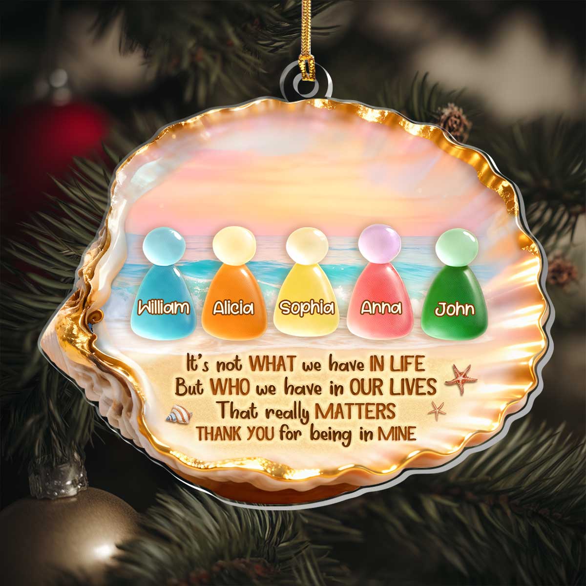 Besties It's Not What We Have In Life But Who We Have In Our Lives That Matters - Personalized 1-Layer Acrylic Ornament - Image 6