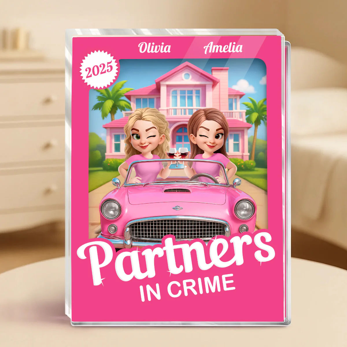 Besties Roll In Style - Personalized Custom Shaped Squared Acrylic Plaque - Image 4