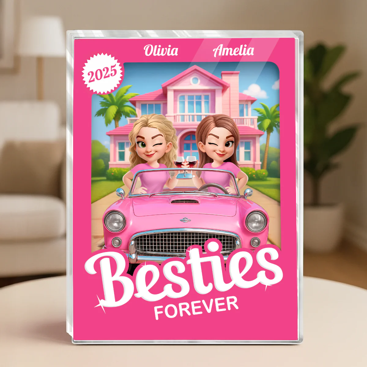 Besties Roll In Style - Personalized Custom Shaped Squared Acrylic Plaque - Image 5