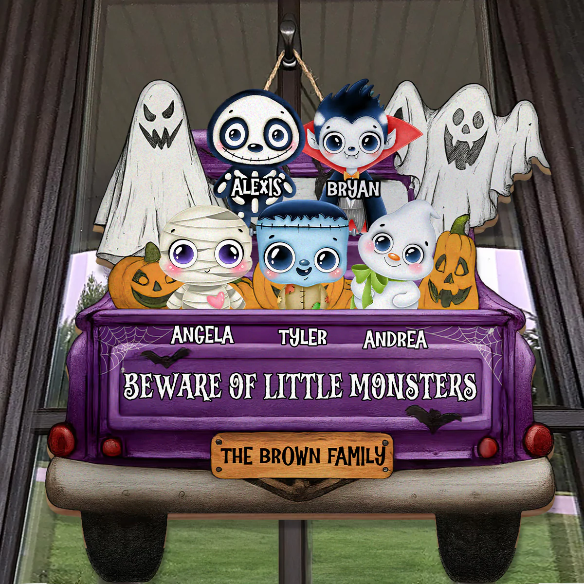 Beware Of Little Monsters - Personalized Wooden Door Sign - Image 4