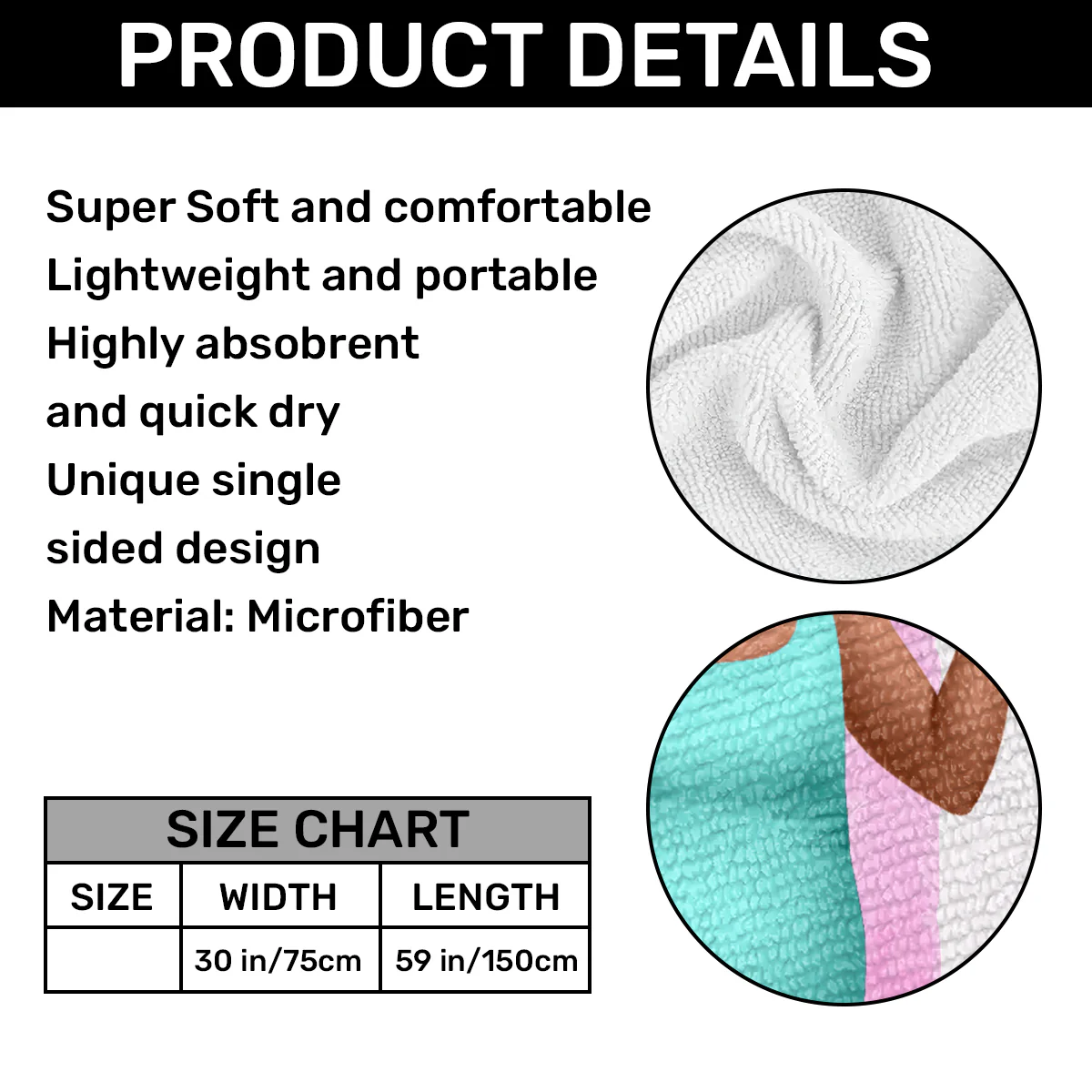 Birth Flower Cartoon - Personalized Beach Towel - Image 8