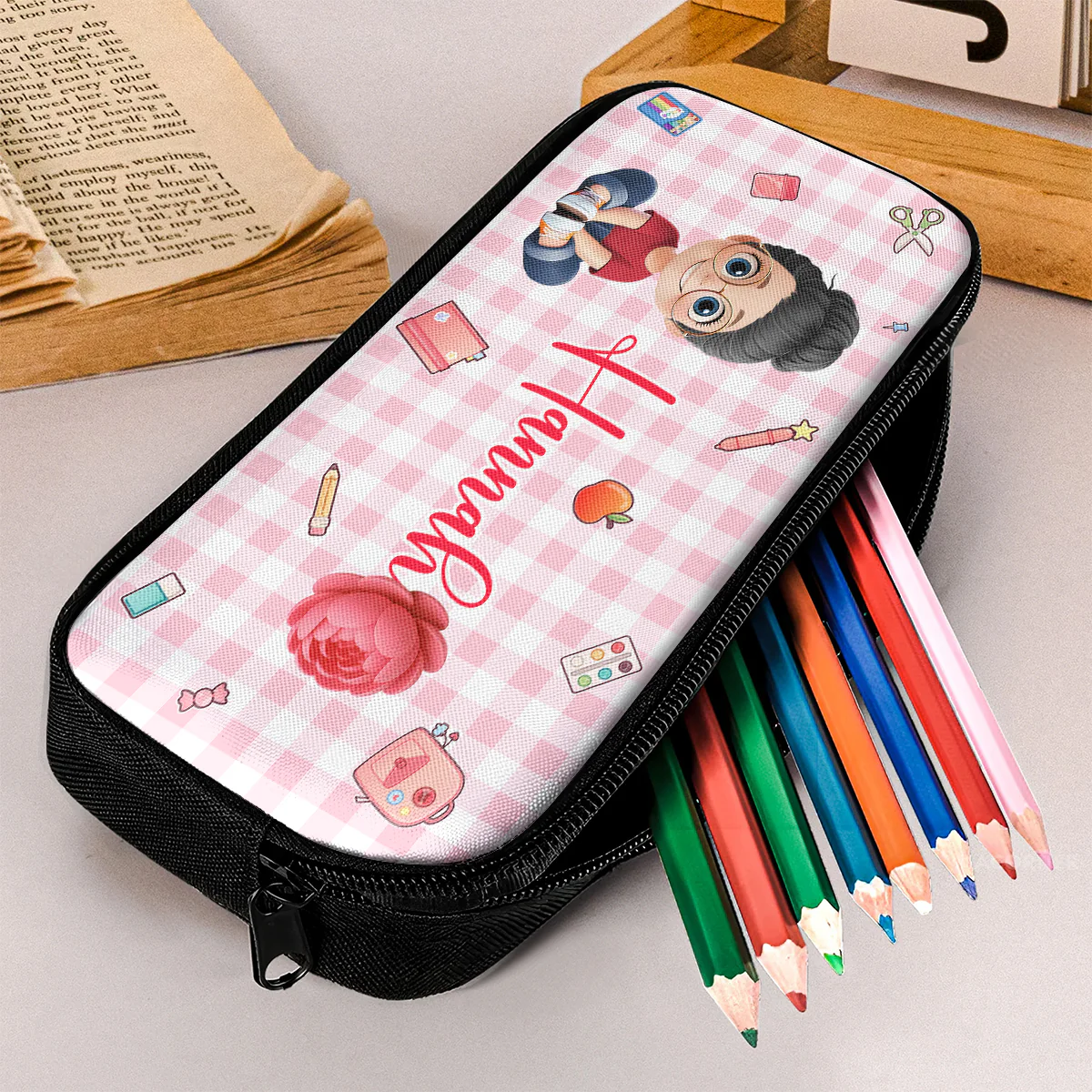 Birth Month Flower - Personalized Pencil Case - Image 2