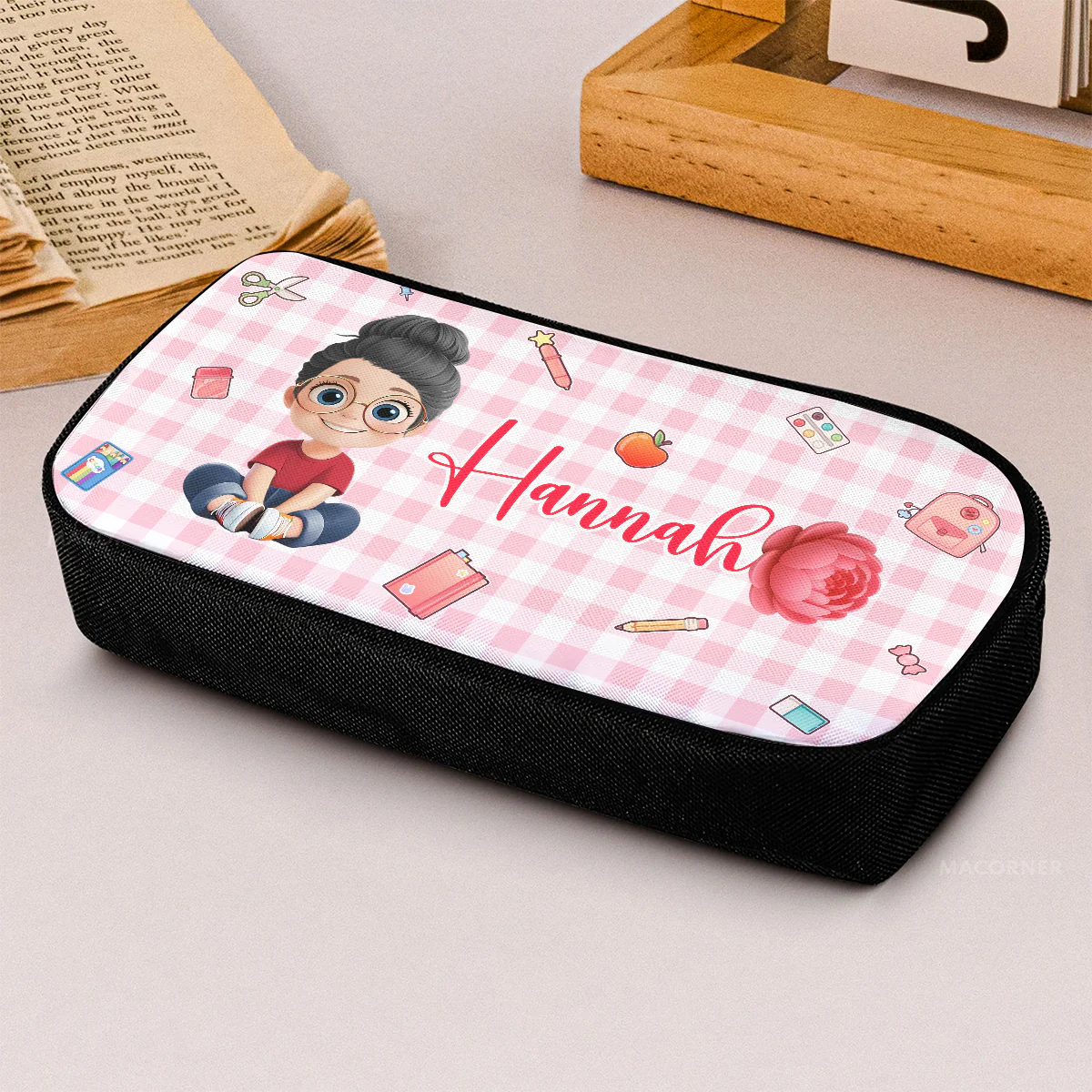 Birth Month Flower - Personalized Pencil Case - Image 3