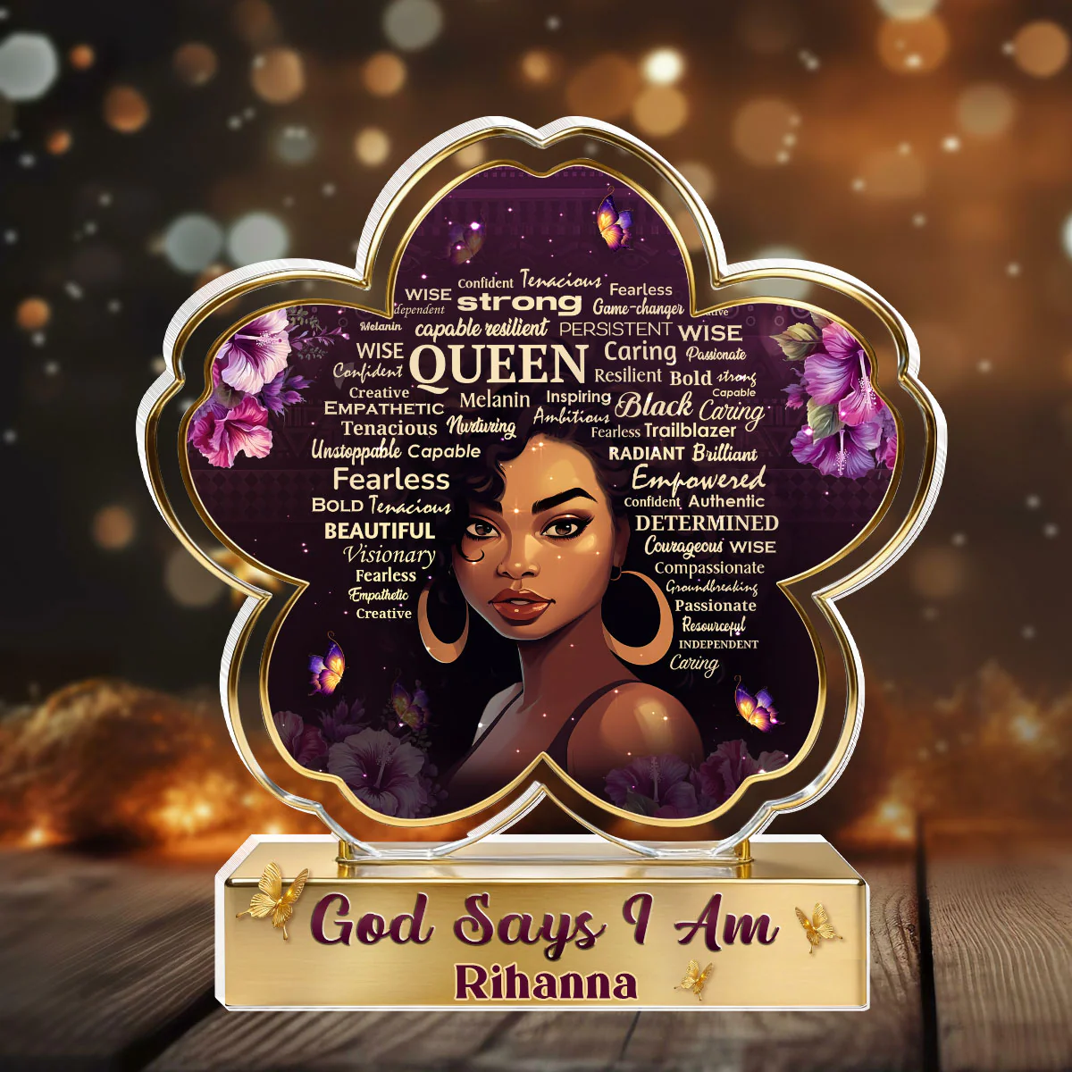 Black Queen - Personalized Custom Shaped Acrylic Plaque - Image 2