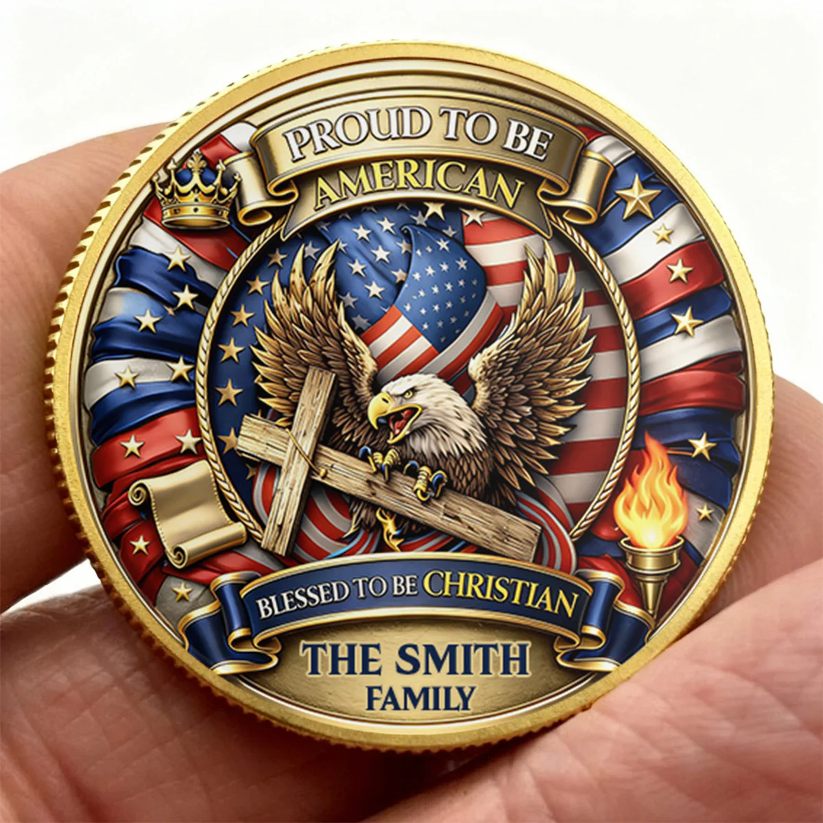 Blessed To Be Americans - Personalized Commemorative Coin - Image 5