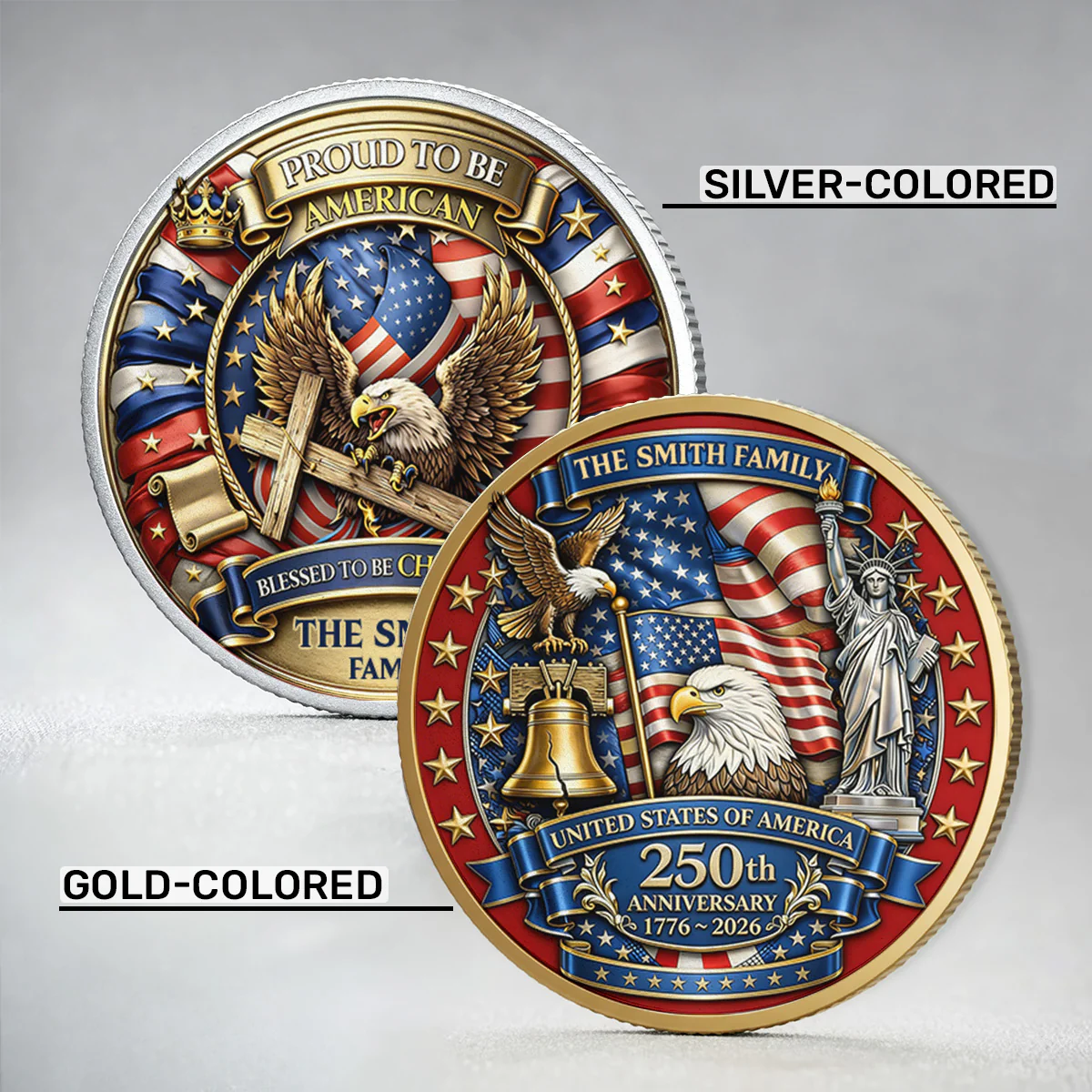 Blessed To Be Americans - Personalized Commemorative Coin - Image 7