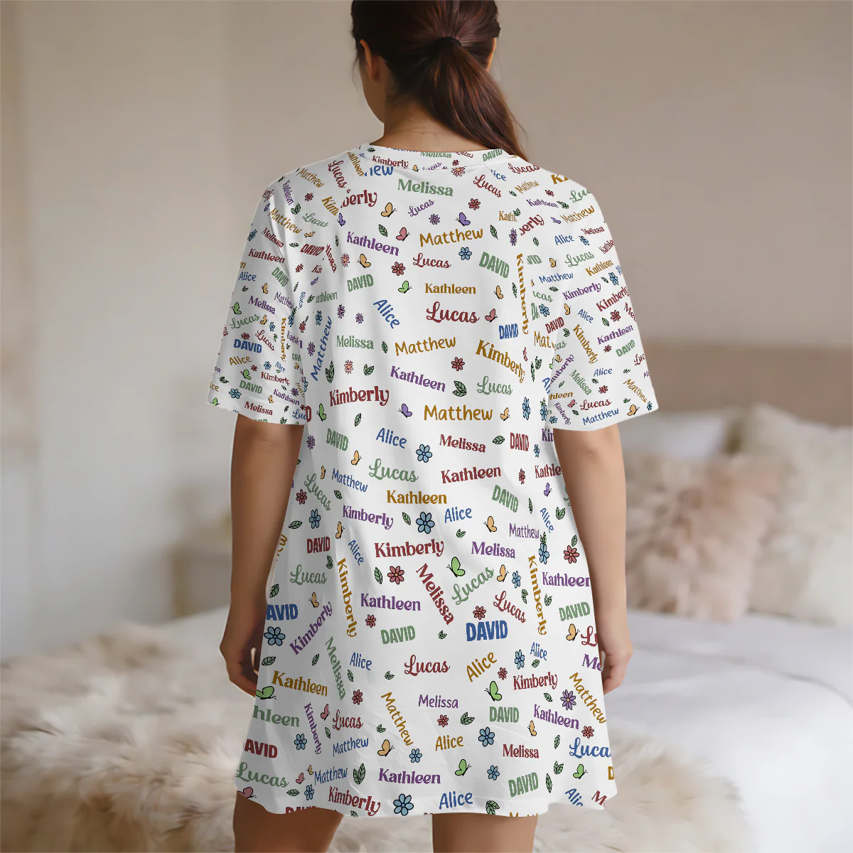 Blessed To Be Called Grandma Colorful - Personalized Sleep Tee - Image 4
