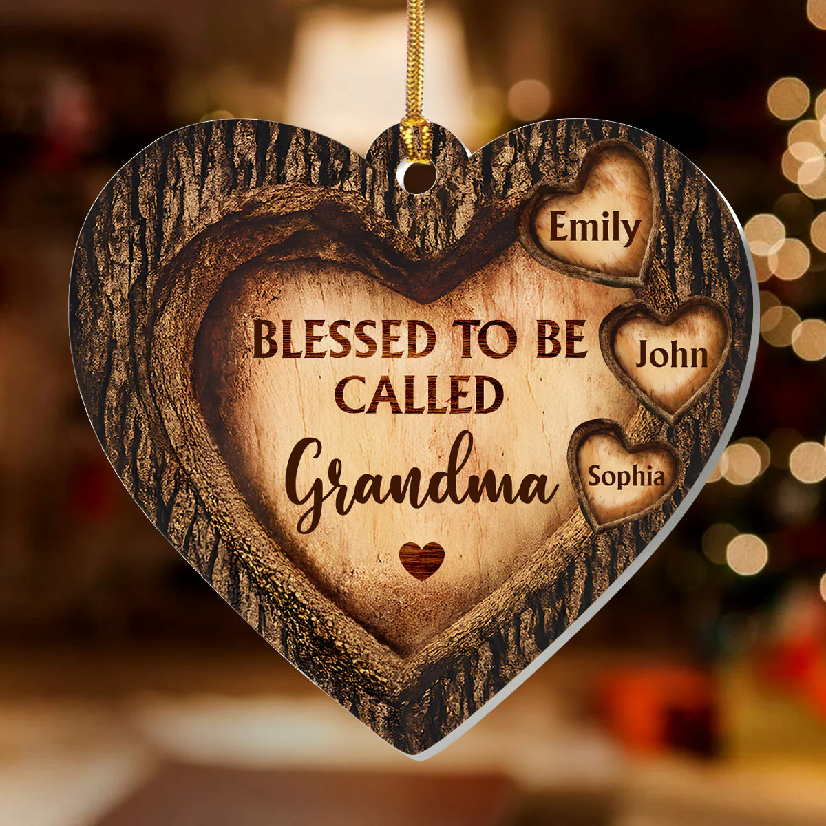 Blessed To Be Called Grandma - Personalized 1-Layer Acrylic Ornament - Image 2