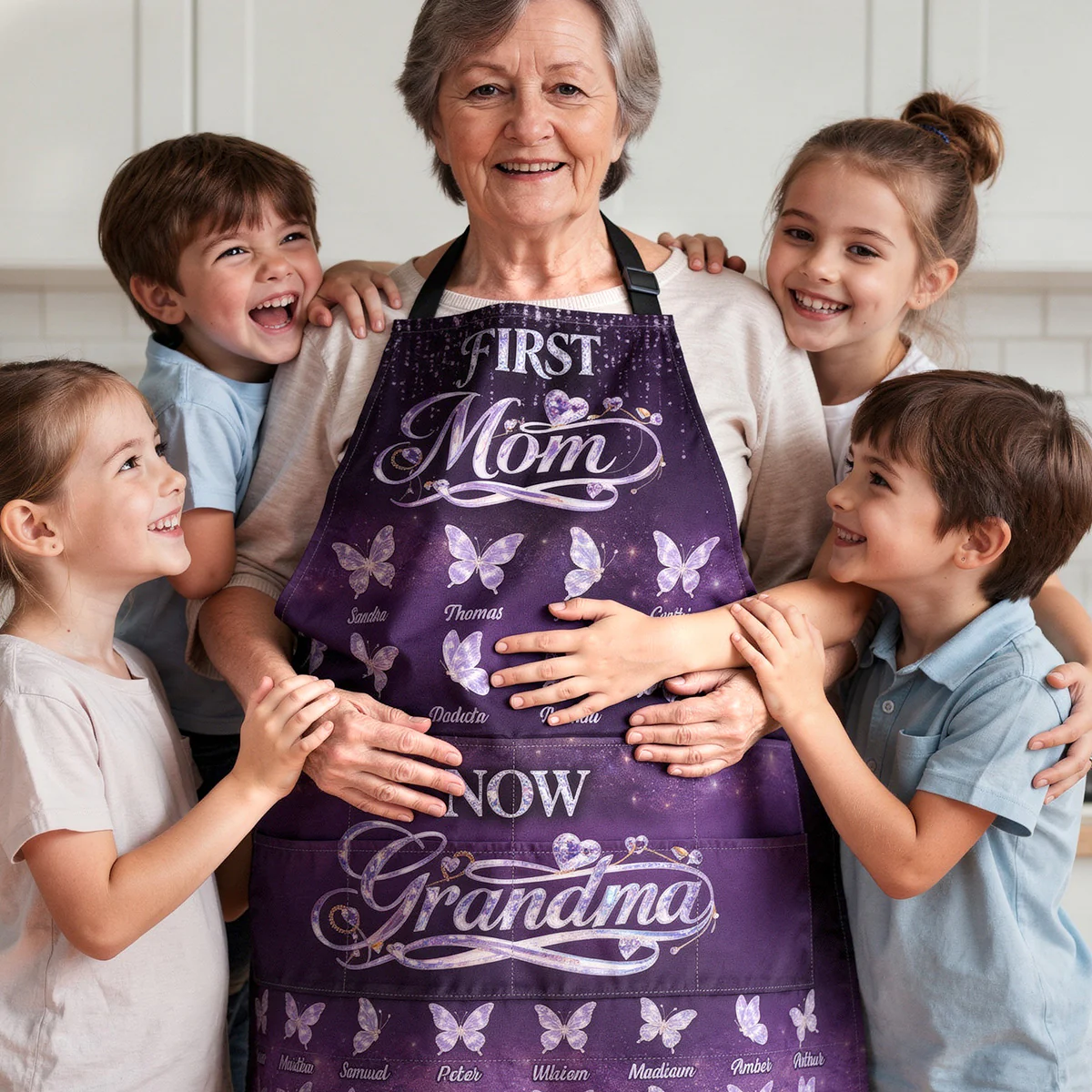 Blessed To Be Called Grandma - Personalized Apron With Pocket - Image 3