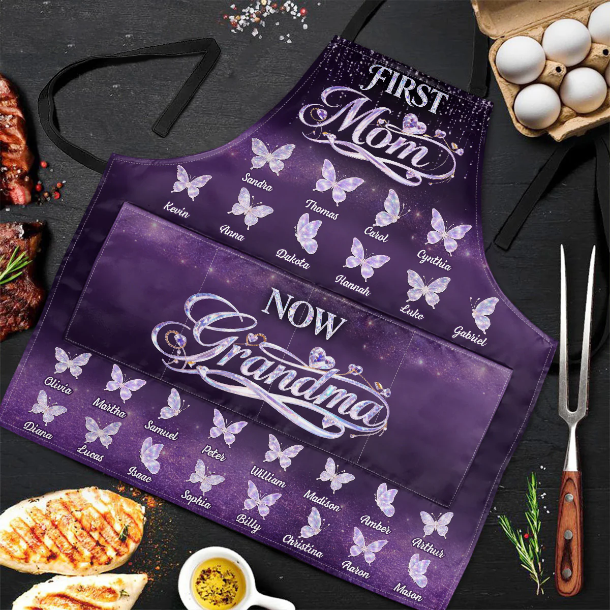 Blessed To Be Called Grandma - Personalized Apron With Pocket - Image 4