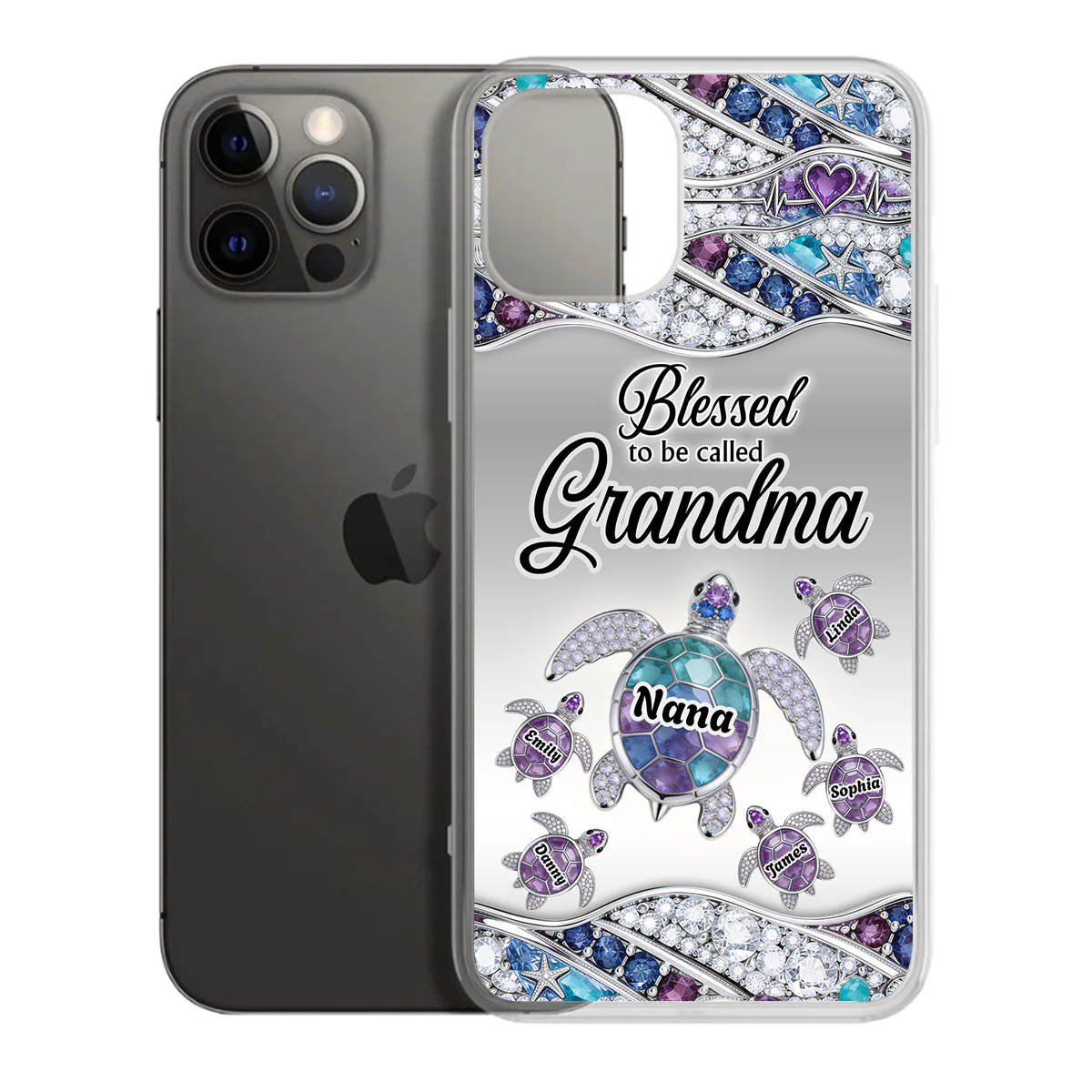 Blessed To Be Called Grandma - Personalized Clear Silicone Phone Case - Image 4