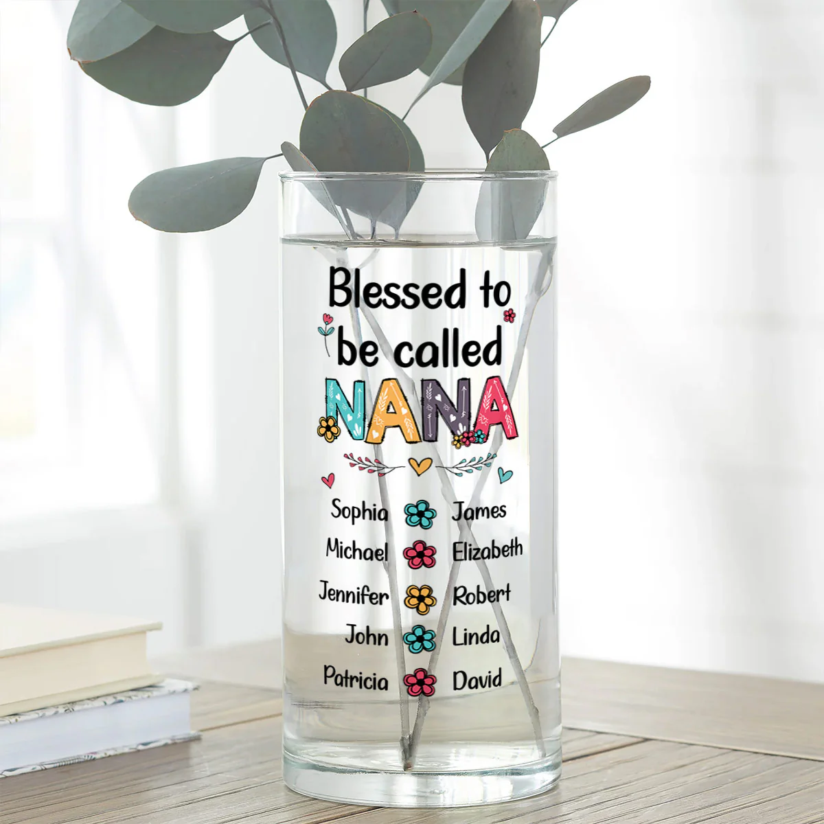 Blessed To Be Called Grandma - Personalized Glass Vase - Image 5