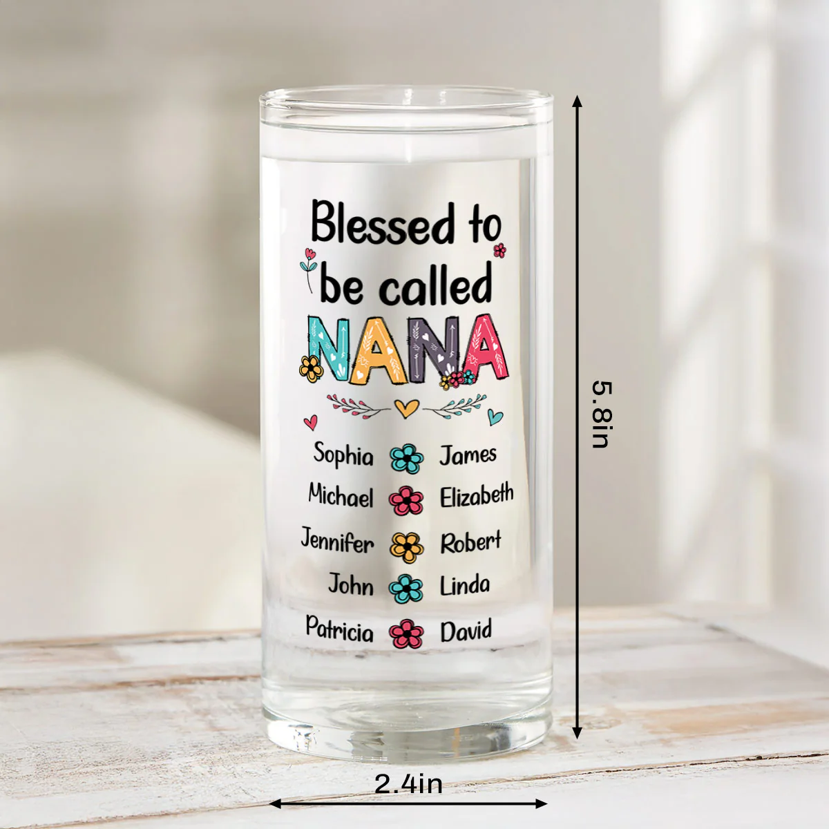 Blessed To Be Called Grandma - Personalized Glass Vase - Image 6