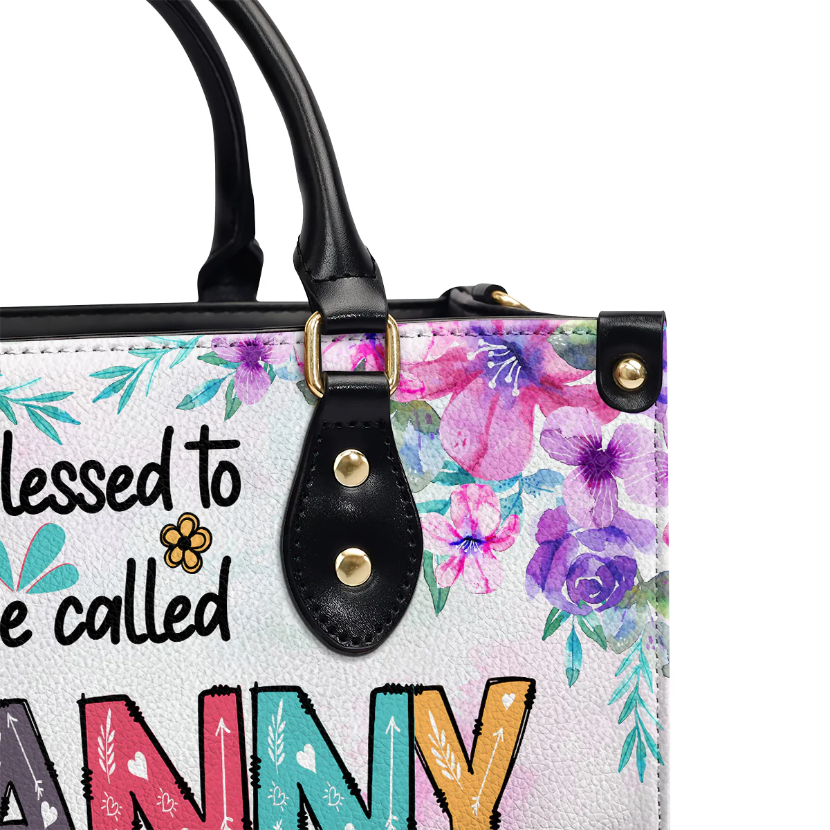 Blessed To Be Called Grandma - Personalized Leather Handbag - Image 4