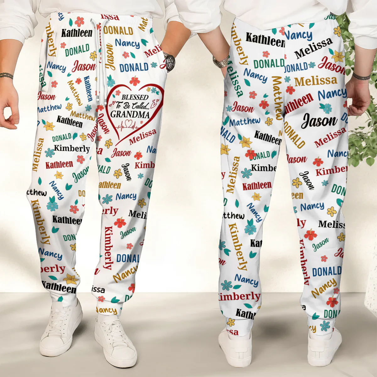Blessed To Be Called Grandma - Personalized Sweatpants - Image 4