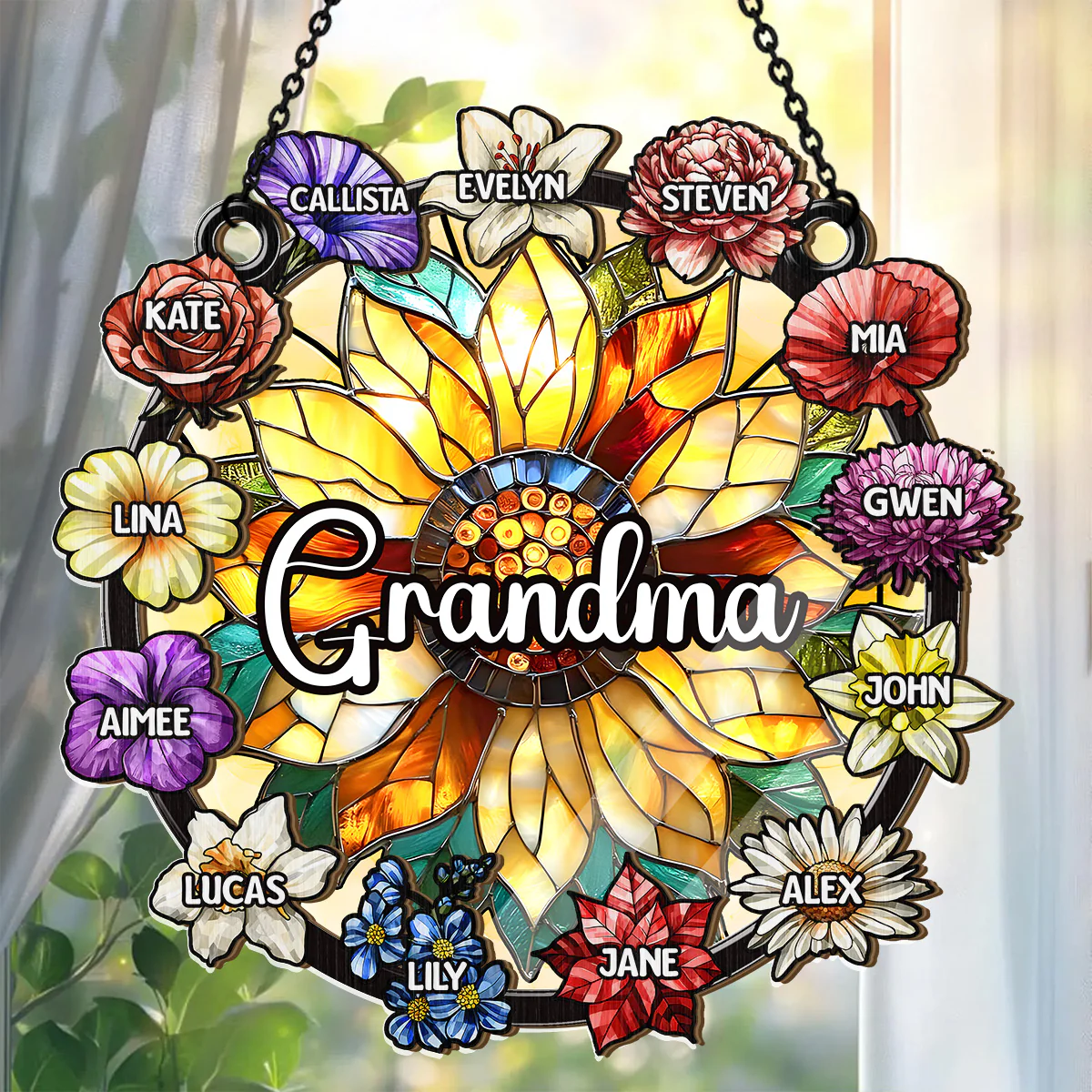 Blessed To Be Called Grandma - Personalized Window Hanging Suncatcher - Image 5