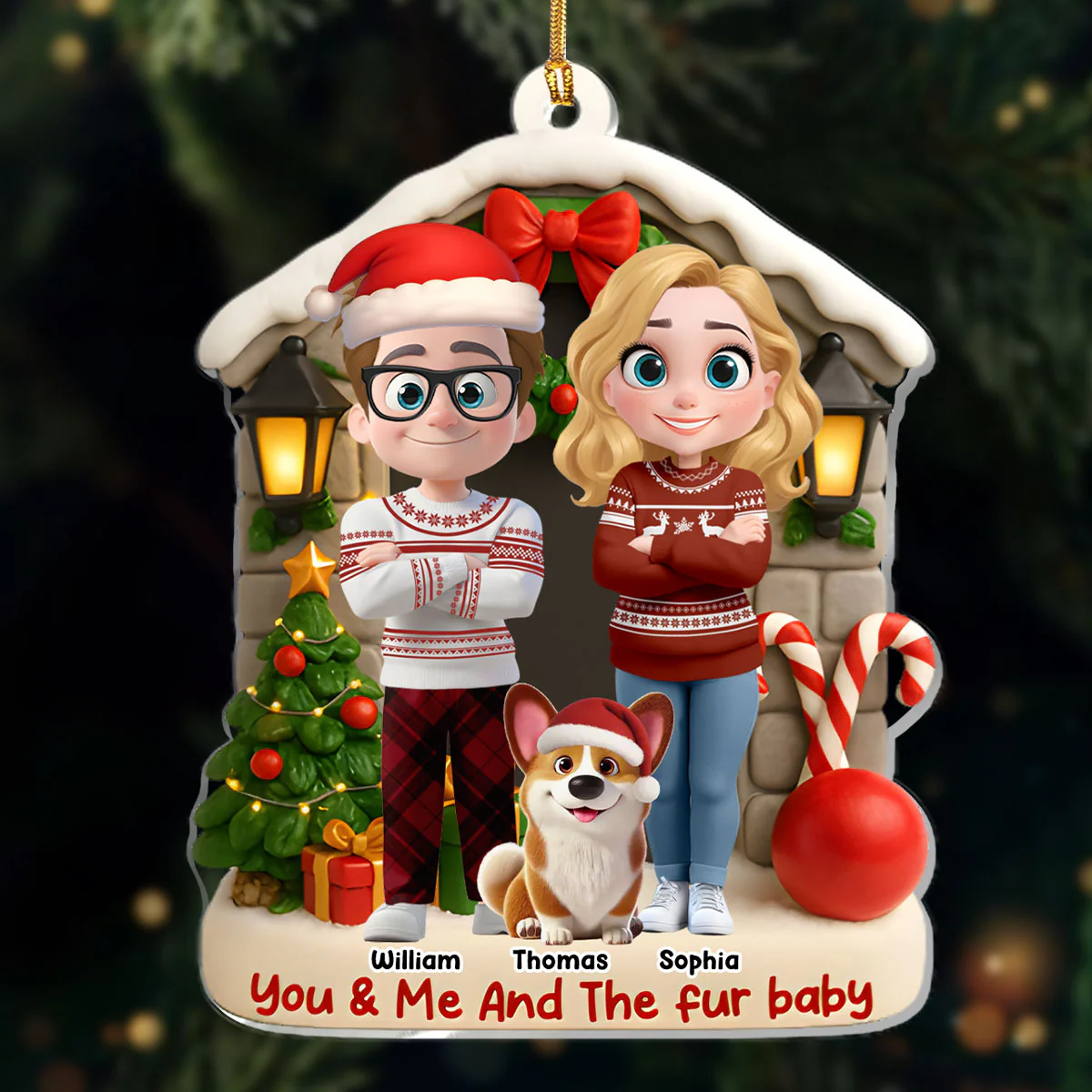 Bond Of Fur Love - Personalized 1-Layer Acrylic Ornament