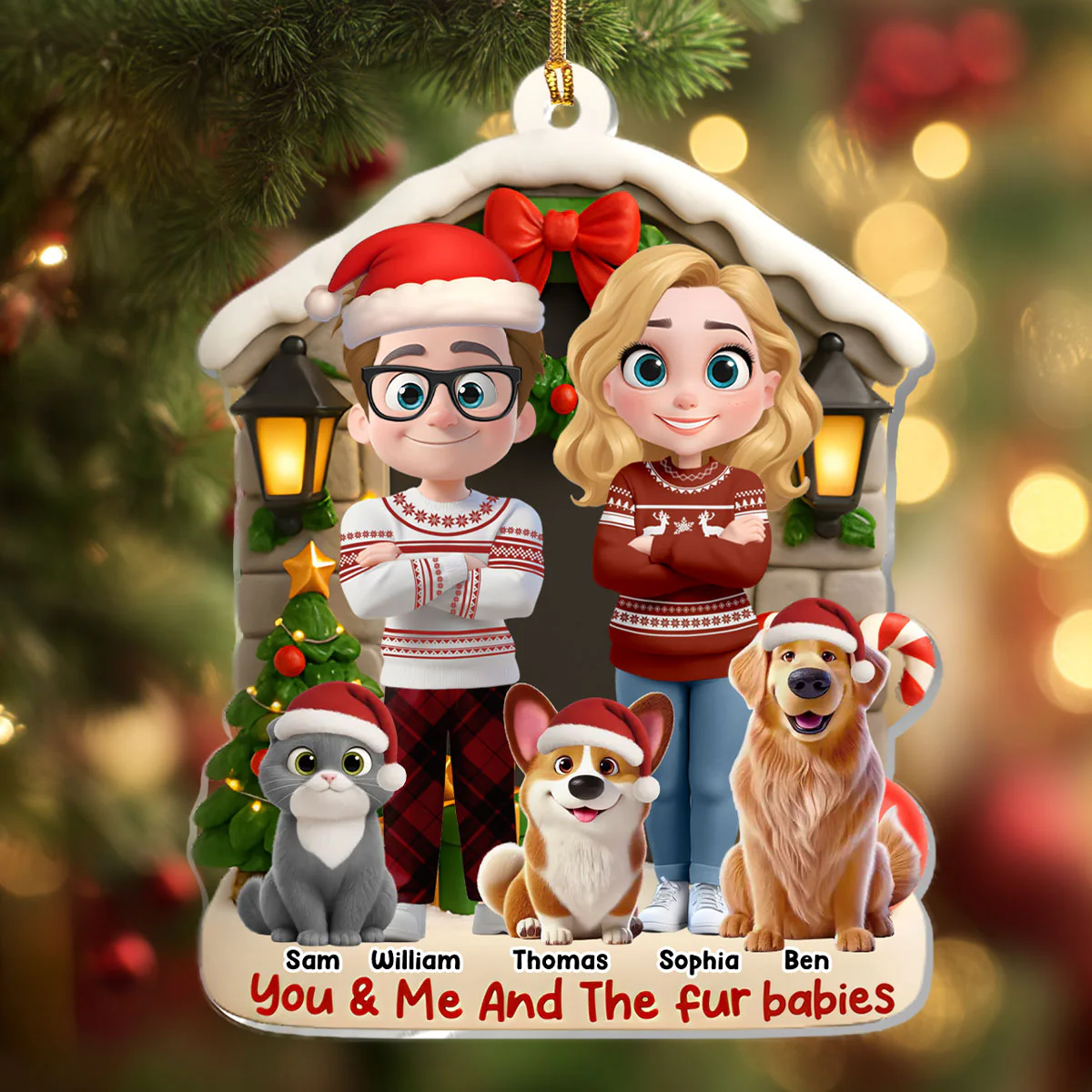 Bond Of Fur Love - Personalized 1-Layer Acrylic Ornament - Image 4
