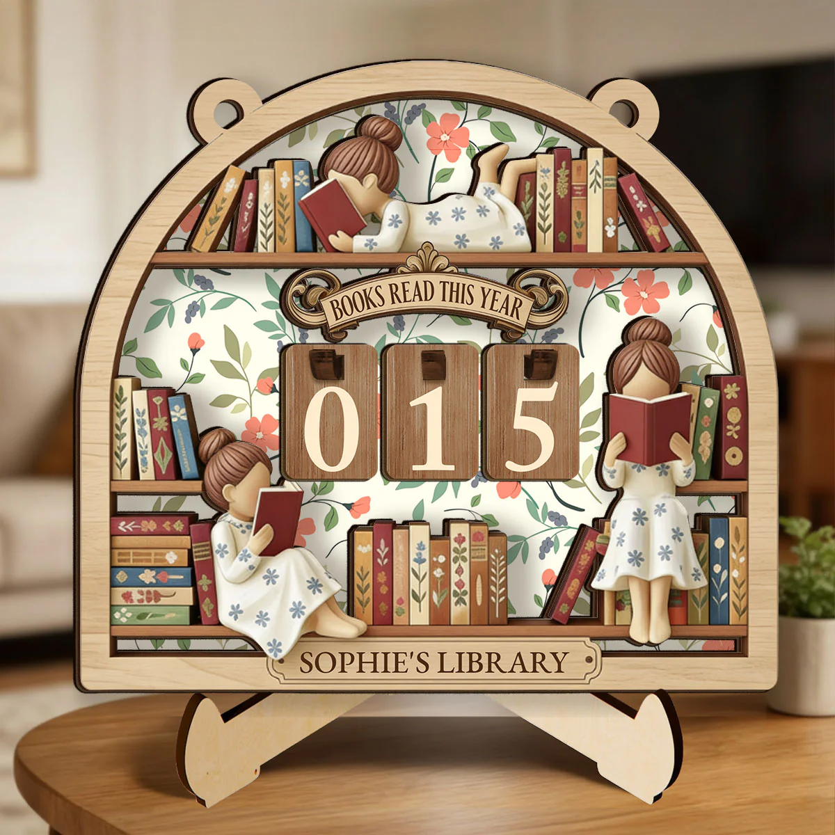 Book Lover Library Gift For Book Lover, Granddaughter, Daughter - Personalized Tracker Sign - Image 3