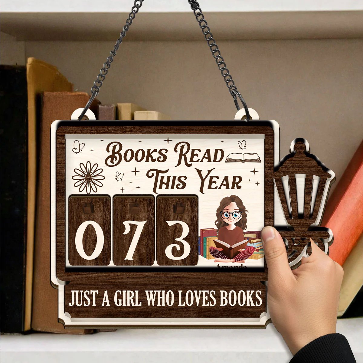 Books Read This Year Just A Girl Who Loves Books - Personalized Tracker Sign - Image 4