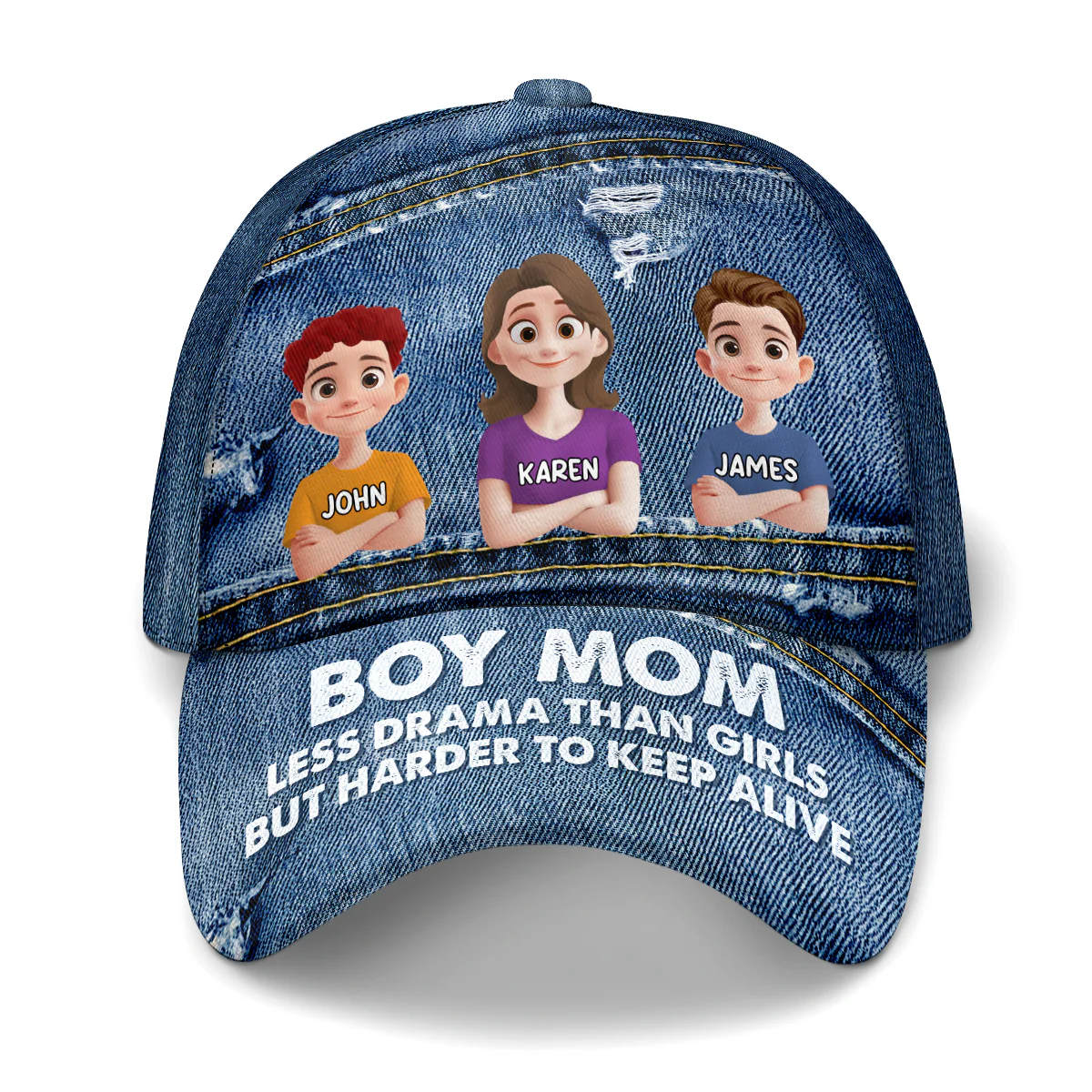 Boy Mom Less Drama Than Girls But Harder To Keep Alive - Personalized Classic Cap