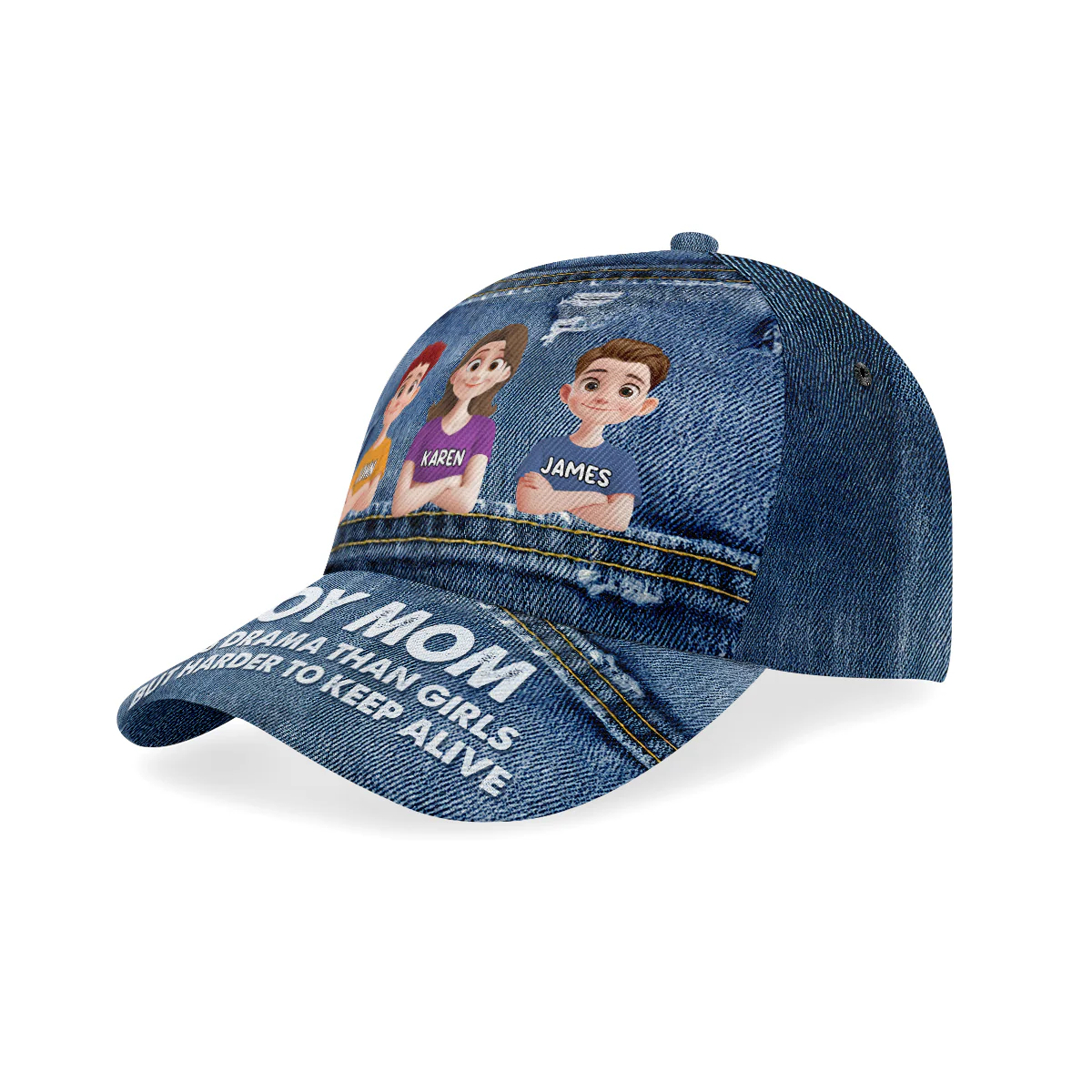 Boy Mom Less Drama Than Girls But Harder To Keep Alive - Personalized Classic Cap - Image 2