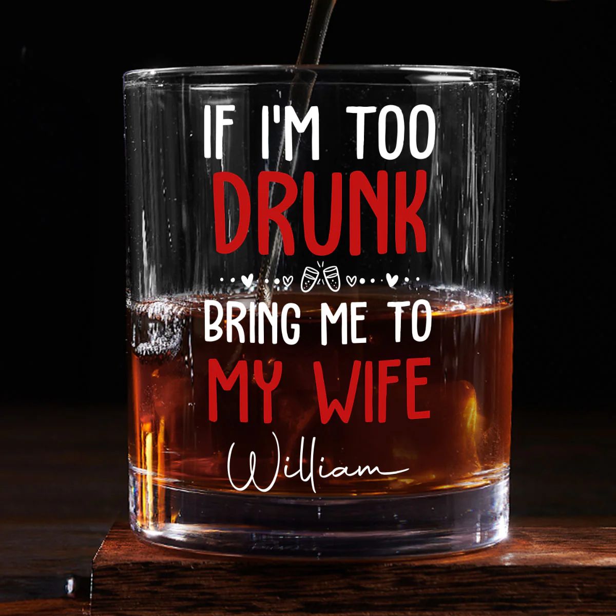 Bring Me To My Wife - Personalized Round Whiskey Glass