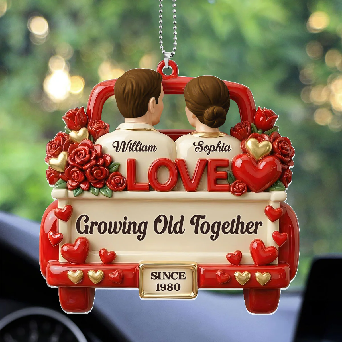 Broken Road Led To You - Personalized Car Acrylic Hanging Ornament - Image 3