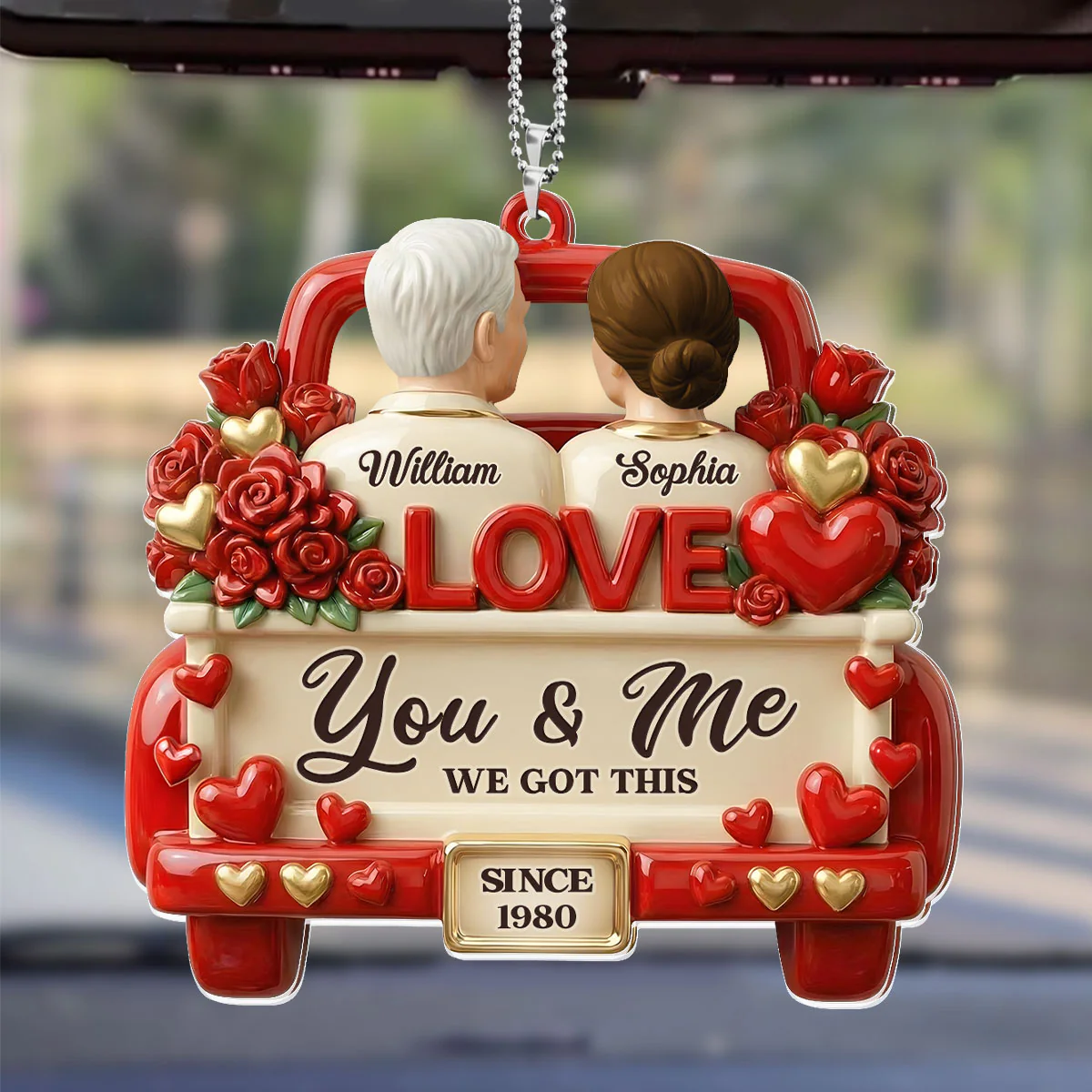 Broken Road Led To You - Personalized Car Acrylic Hanging Ornament - Image 4