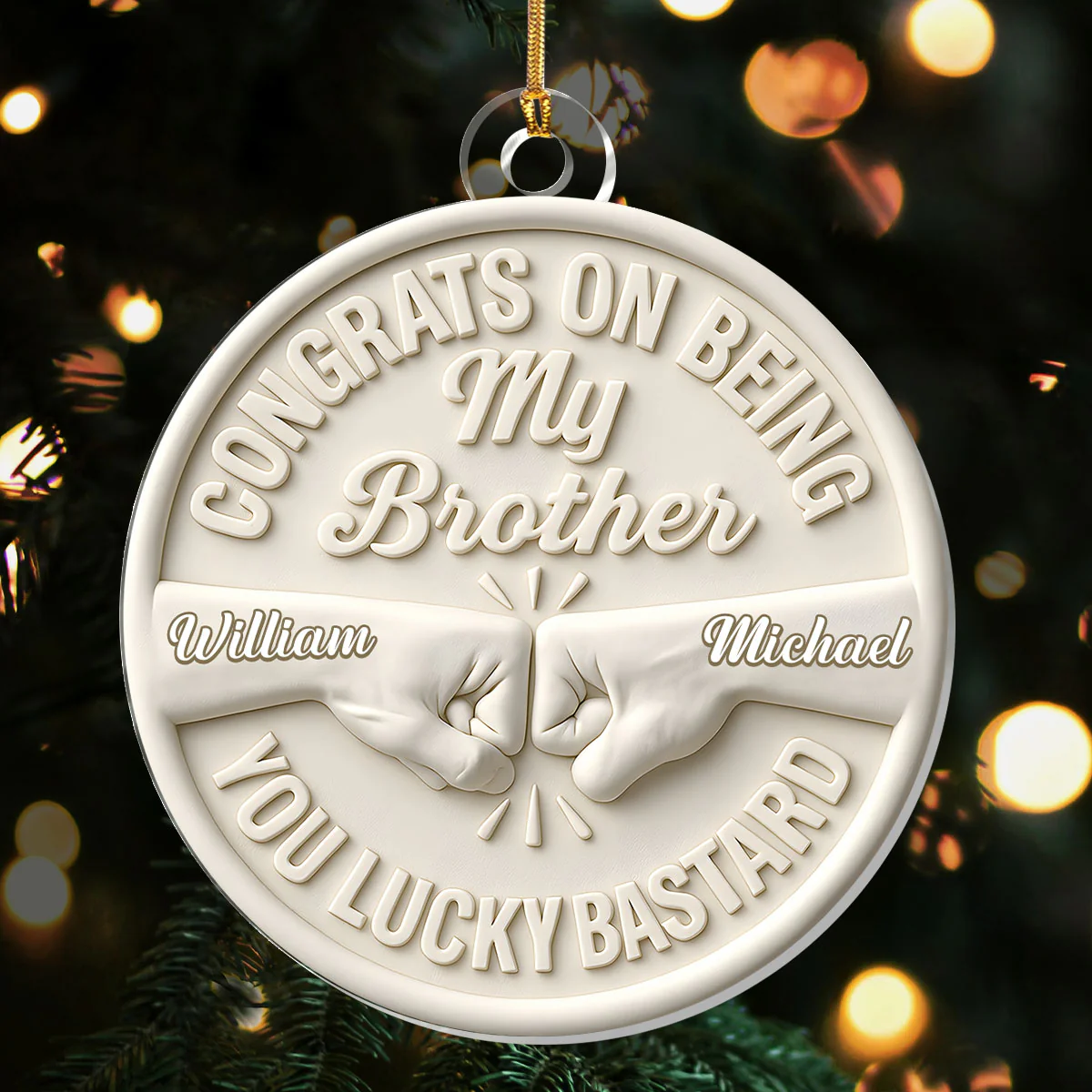 Brotherhood Bond - Personalized 1-Layer Acrylic Ornament
