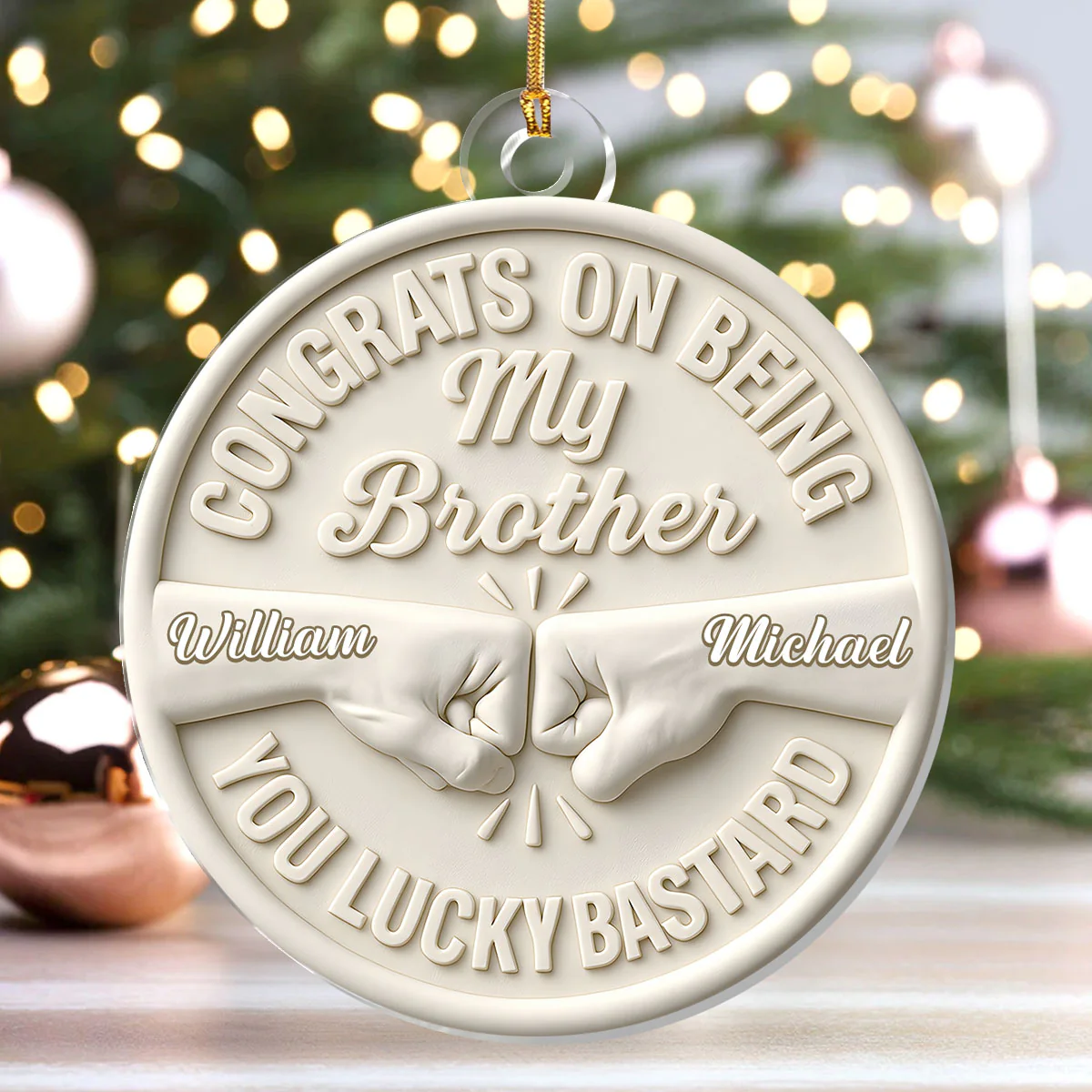 Brotherhood Bond - Personalized 1-Layer Acrylic Ornament - Image 4