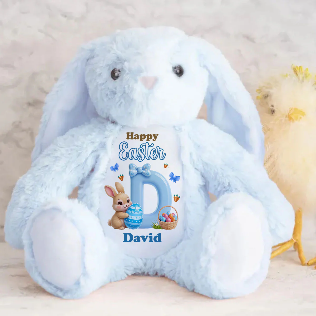 Bunny Happy Easter - Personalized Stuffed Bunny - Image 4