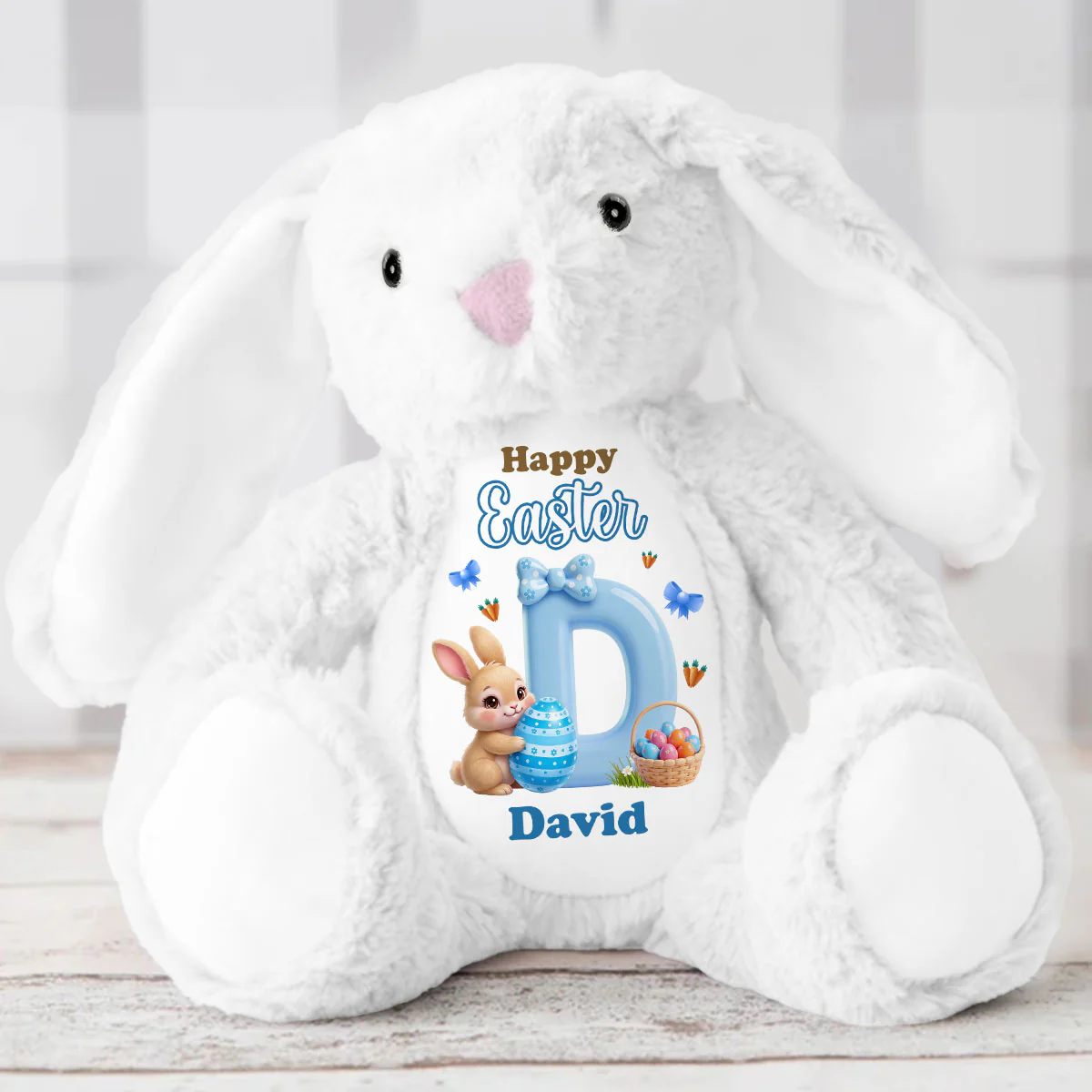 Bunny Happy Easter - Personalized Stuffed Bunny - Image 5