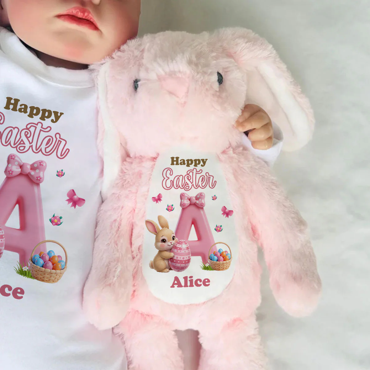 Bunny Happy Easter - Personalized Stuffed Bunny - Image 6
