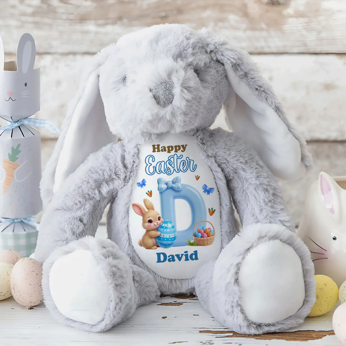 Bunny Happy Easter - Personalized Stuffed Bunny - Image 8