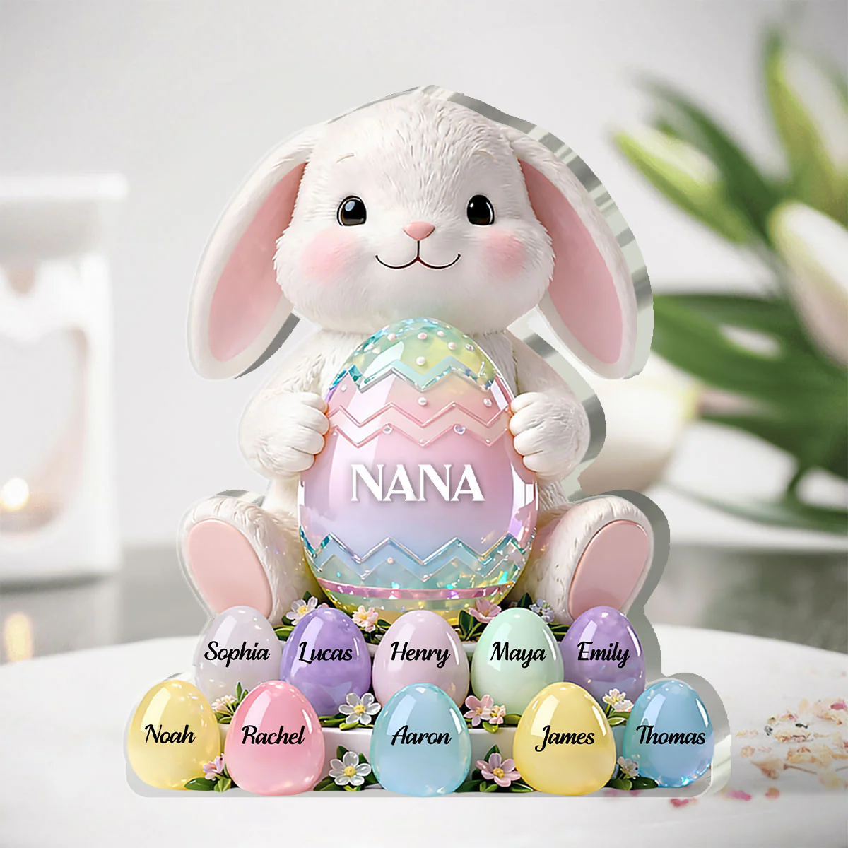 Bunny Nana Easter - Personalized Custom Shaped Acrylic Plaque
