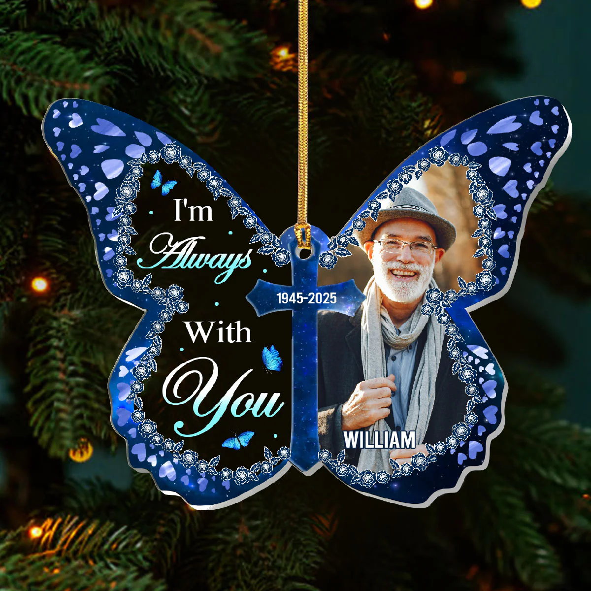 Butterfly I'm Always With You - Personalized 1-Layer Acrylic Ornament - Image 3