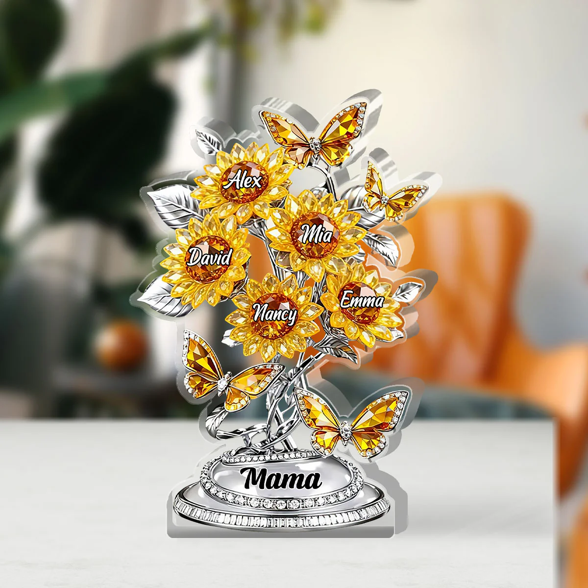 Butterfly Kisses And Sunflowers - Personalized Custom Shaped Acrylic Plaque - Image 3
