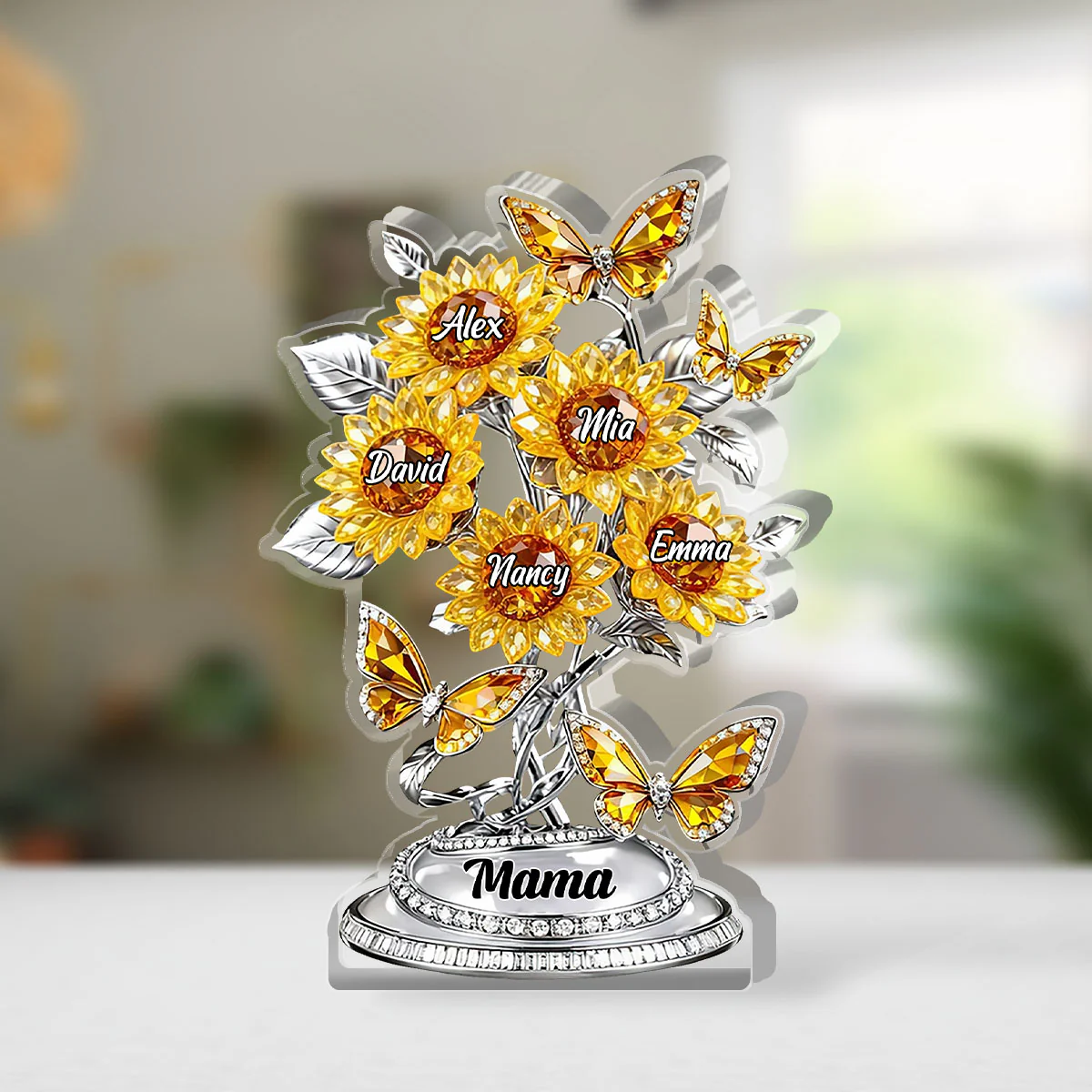 Butterfly Kisses And Sunflowers - Personalized Custom Shaped Acrylic Plaque - Image 4