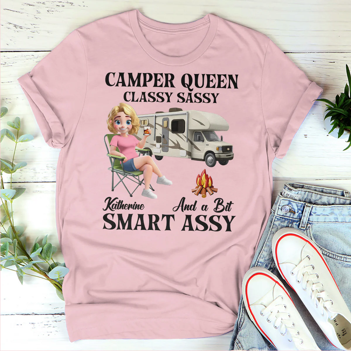 Camper Queen Classy Sassy - Personalized 2D Unisex T-shirt - Image 4