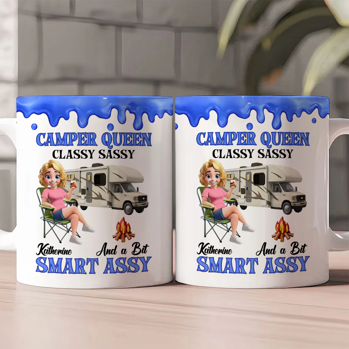 Camper Queen Classy Sassy - Personalized Ceramic Coffee Mug - Image 2