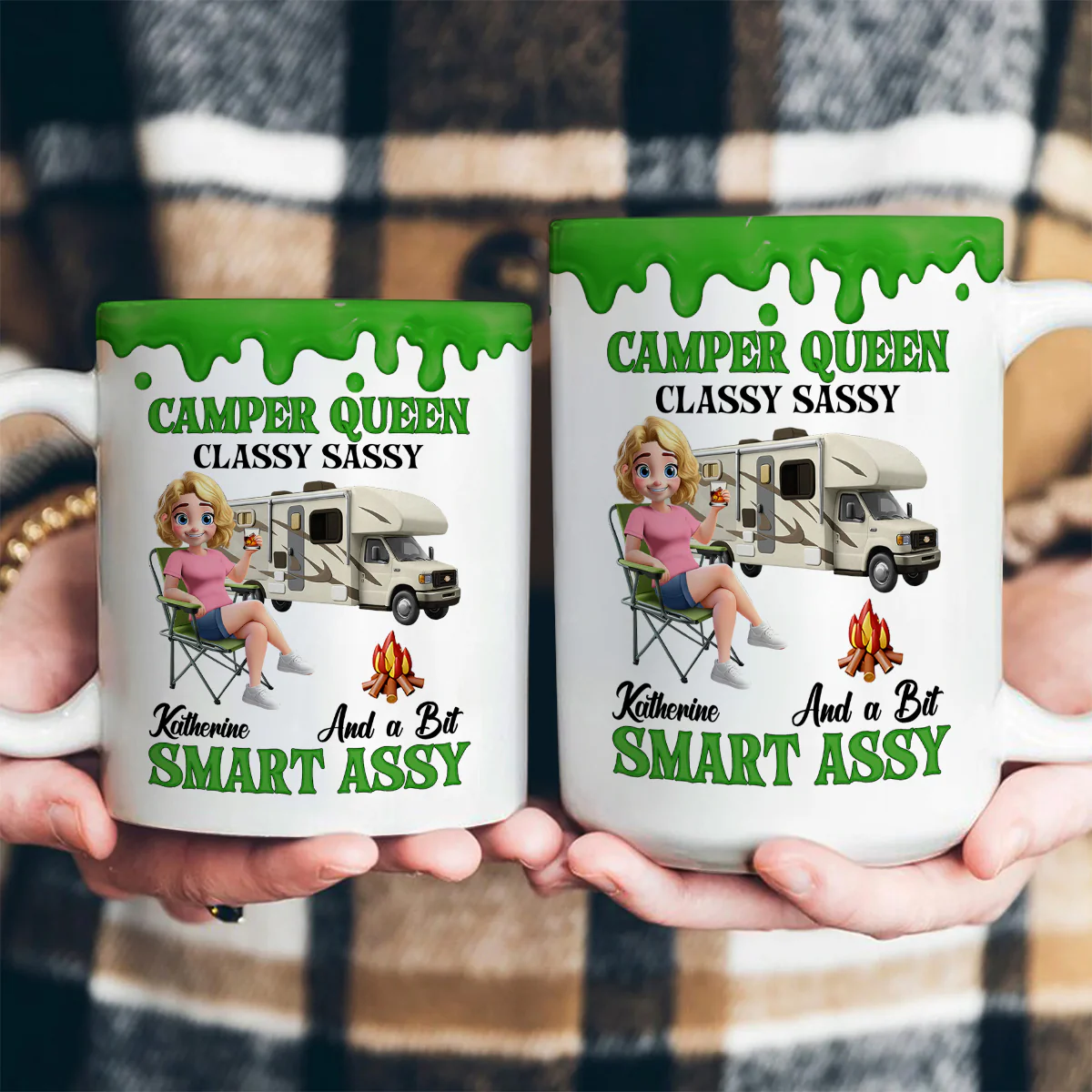 Camper Queen Classy Sassy - Personalized Ceramic Coffee Mug - Image 4