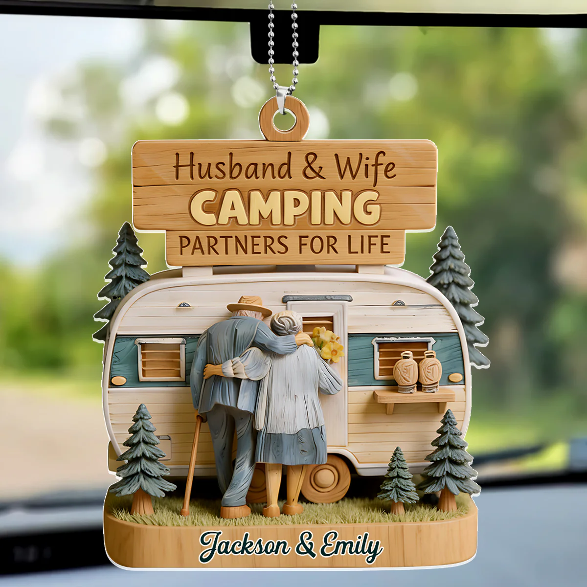 Camping Partners For Life - Personalized Car Acrylic Hanging Ornament