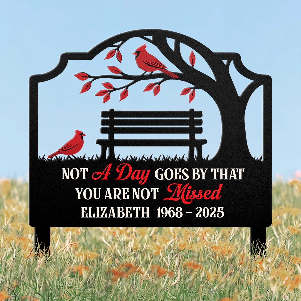 Cardinal Haven - Personalized Metal Garden Stake - Image 4