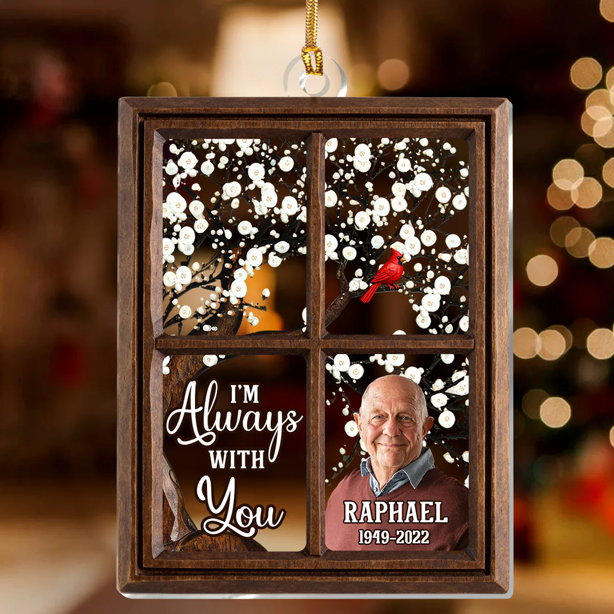 Cardinals Always With You - Personalized 1-Layer Acrylic Ornament - Image 2