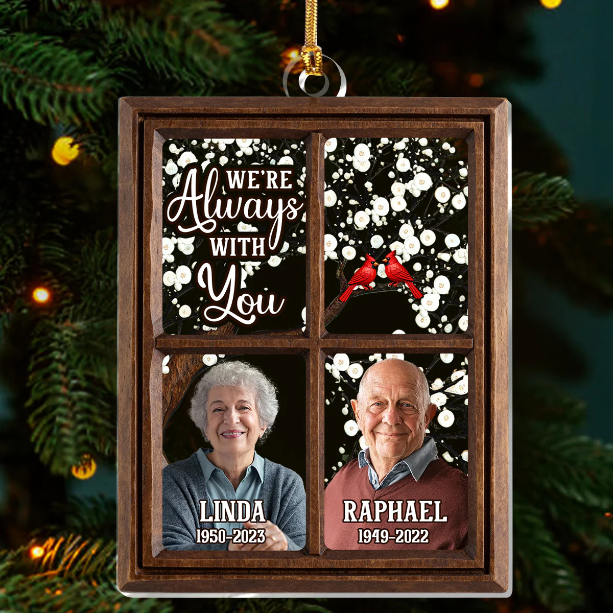 Cardinals Always With You - Personalized 1-Layer Acrylic Ornament - Image 3