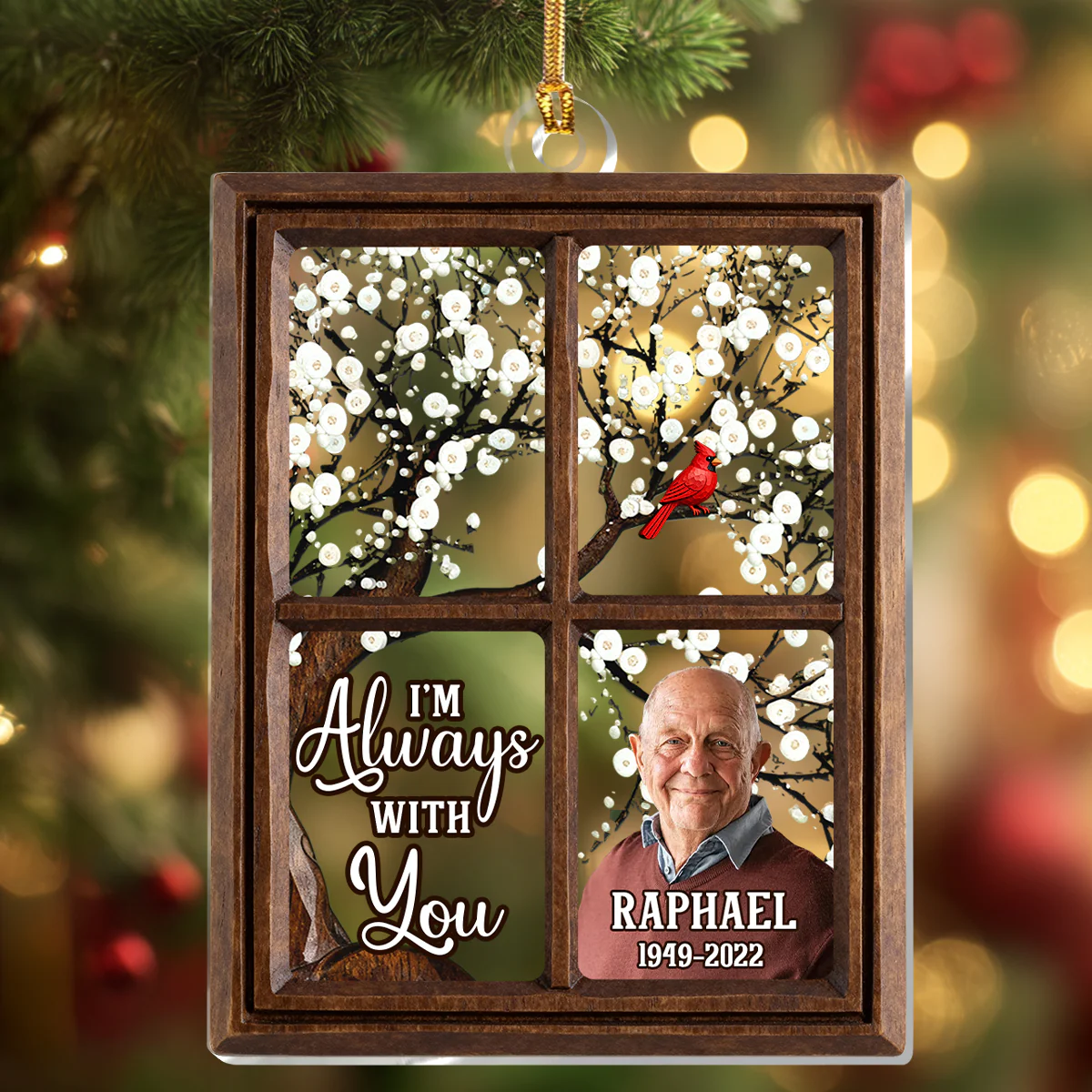 Cardinals Always With You - Personalized 1-Layer Acrylic Ornament - Image 4