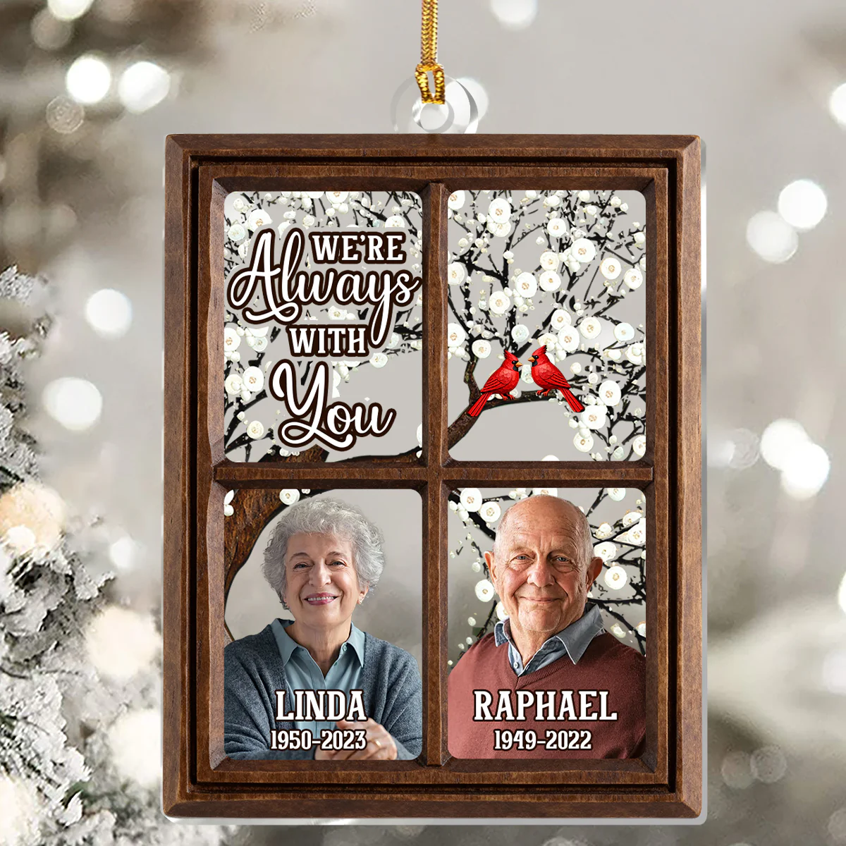 Cardinals Always With You - Personalized 1-Layer Acrylic Ornament - Image 5
