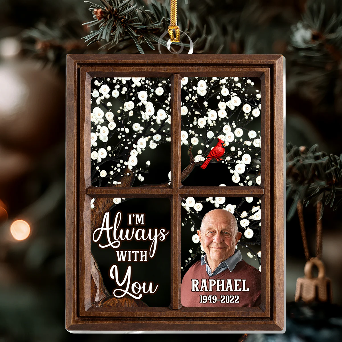 Cardinals Always With You - Personalized 1-Layer Acrylic Ornament - Image 6
