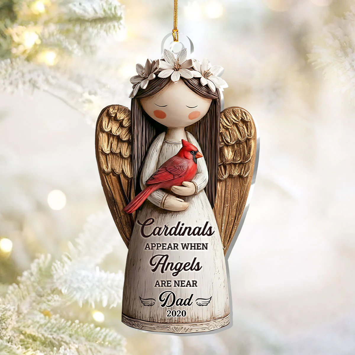 Cardinals Appear When Angels Are Near - Personalized 1-Layer Acrylic Ornament - Image 2